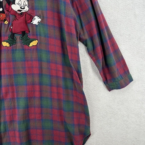 Vintage Walt Disney World Minnie Flannel Nightgown Women's SM Plaid Sleep Wear - Picture 5 of 14